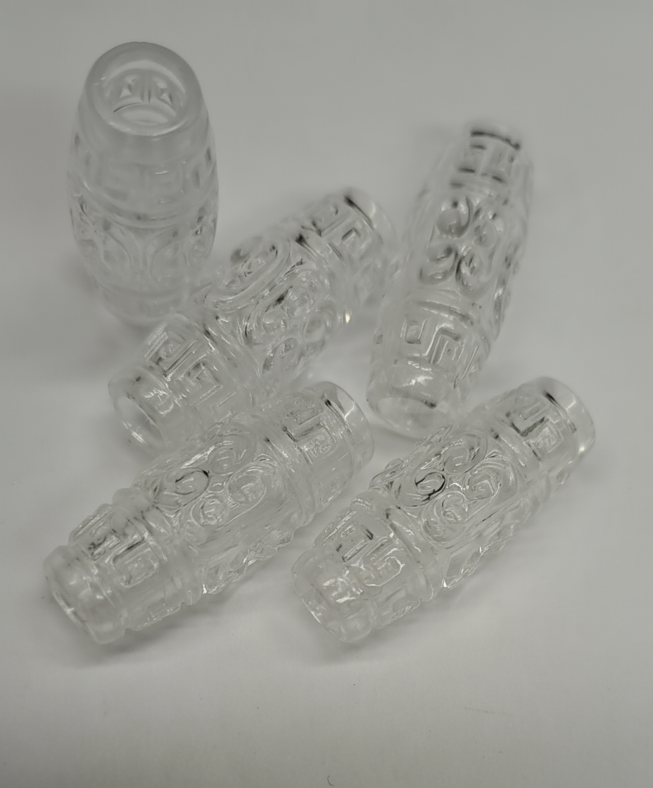 Perline trasparente ovale lungo particolare.10 perline