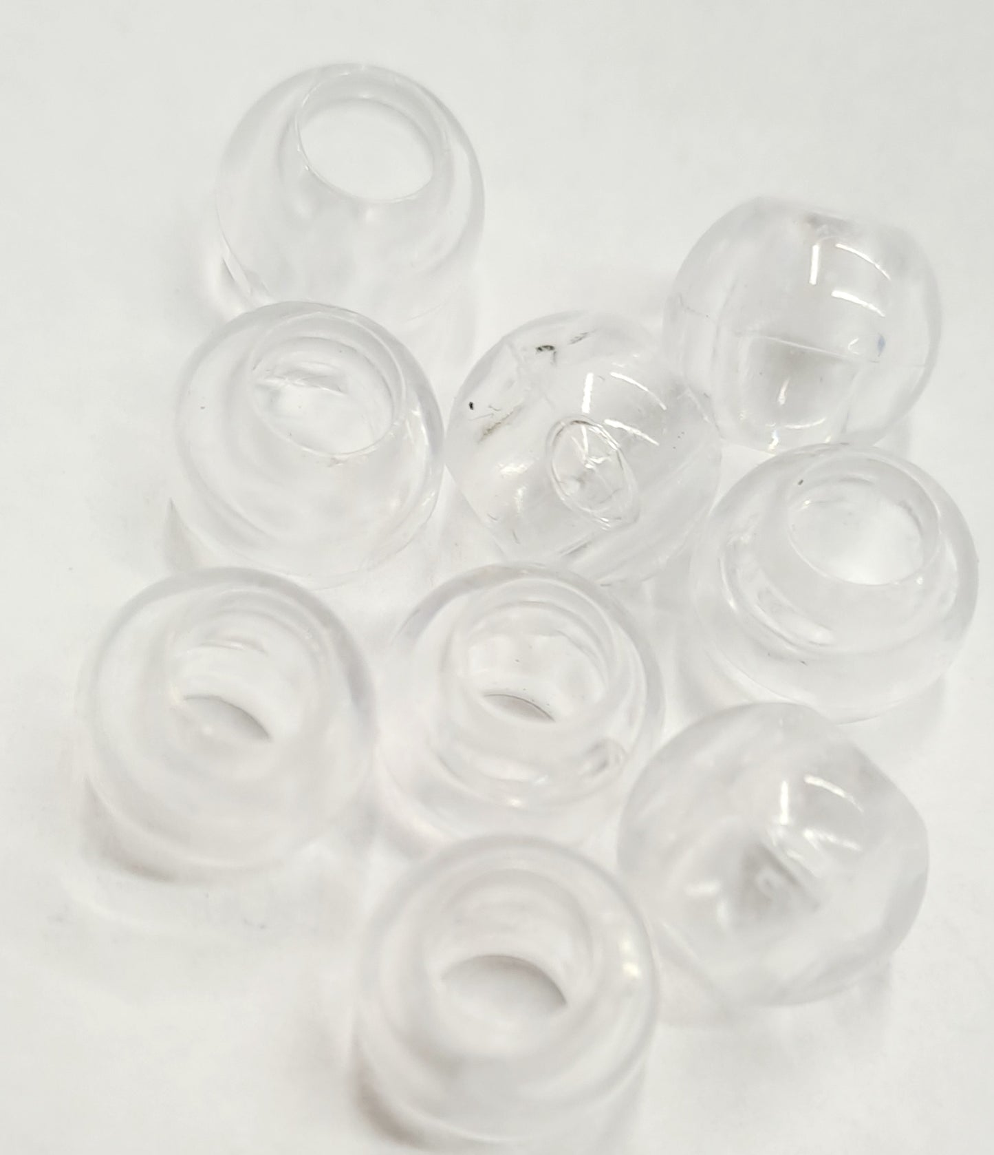 Perline grande trasparente tondo per treccine e dreadlocks. 20 perline