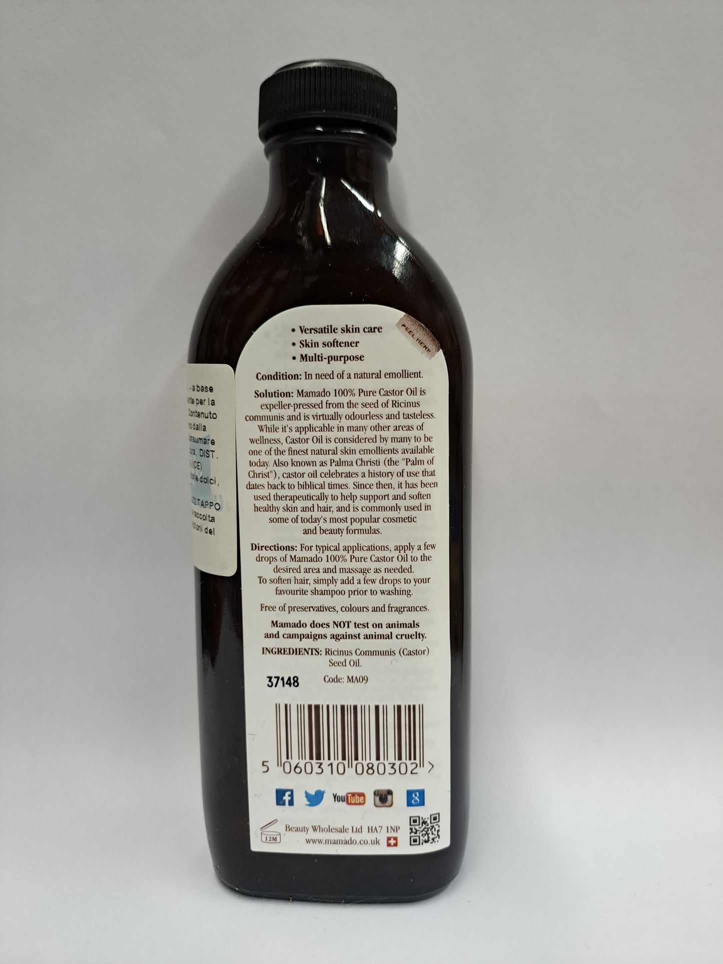 Mamado 100% Pure West Indian Castor Oil. 150ml