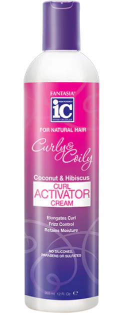 ic Fantasia CURLY & COILY ‣ Curl Activator Cream with pure Coconut and Hibiscus oil 12.5 oz.