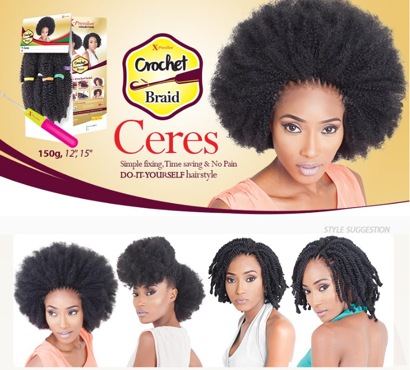 X-Pression Ceres Kinky Afro hair per twist, braids and dred 100g