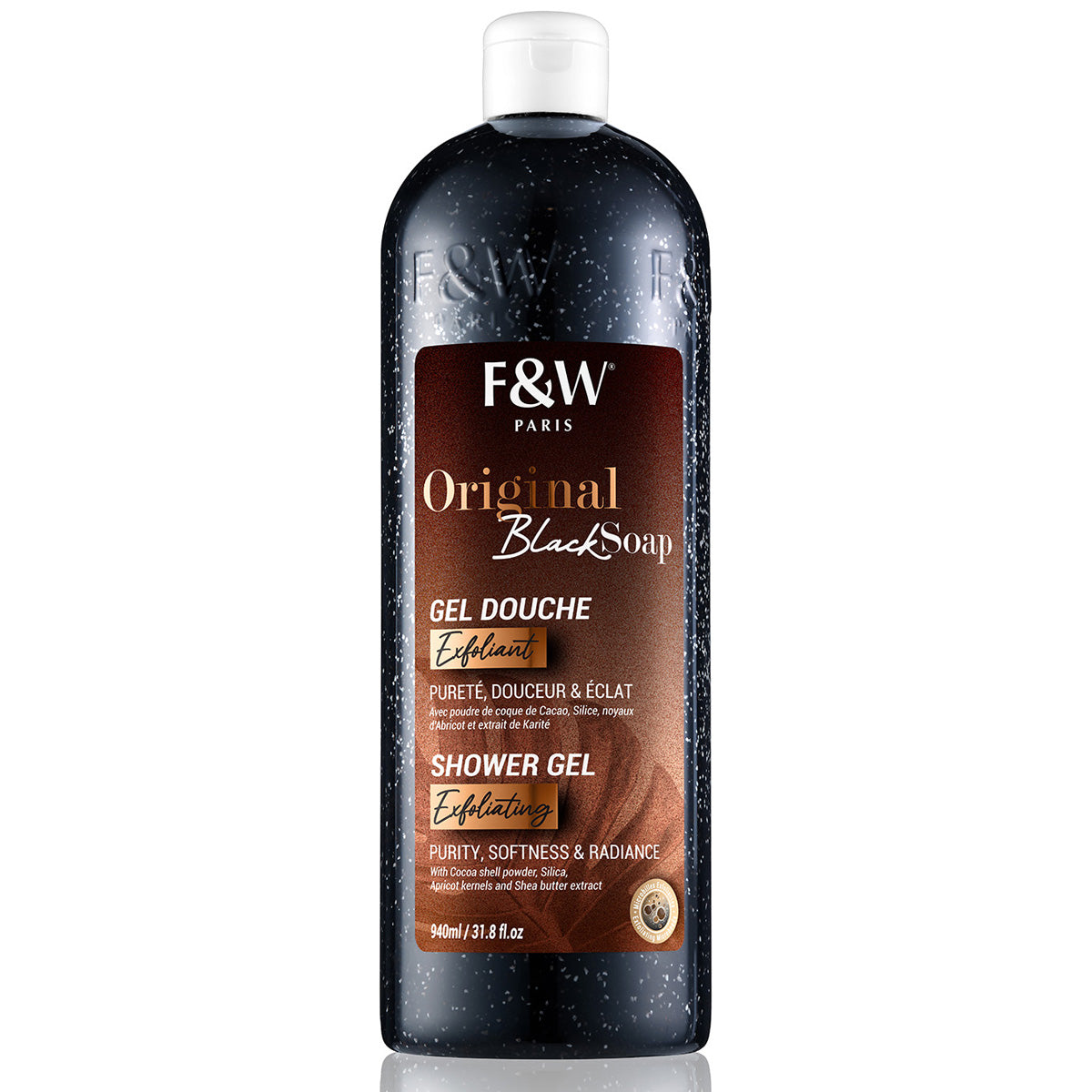 Fair & White Original Exfoliating Black Soap Shower Gel - Purifies, Softens, Brightens 940 ml / 31.8 fl oz