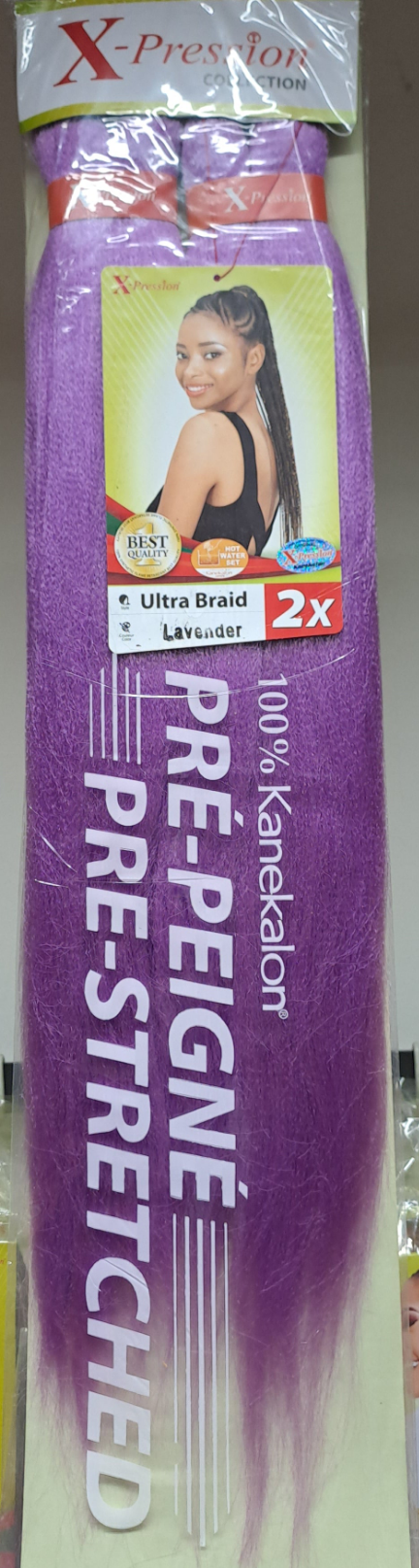 X pression Ultra Braid Extension Capelli Treccine braids Kanekalon Pre-stretched 160g 2 X 46''