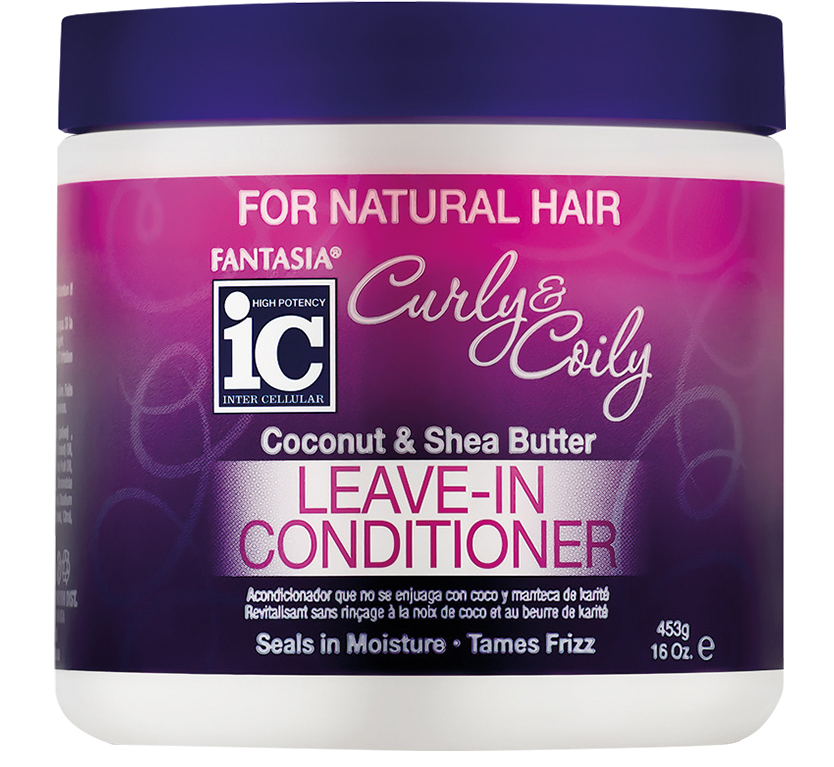 ic Fantasia Curly & Coily Coconut & Shea Butter Leave-in Conditioner No Mineral oil, Sulfates, Parabeans, Silicon, Phthalate, Gluten, Paraffin, Propylene, Paba or Dea 453g 16oz