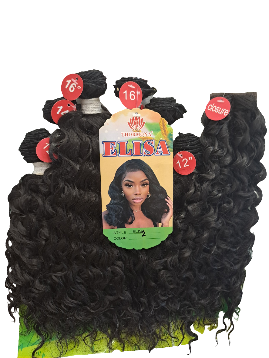Elisa Weavon Extension with closure colour 2. Natural Black