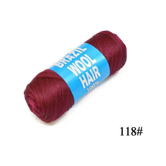 Brazilian Wool Hair 100% Acrilico lana sintetica per Treccine Braids, Crochet, Twist, DreadLocks, faux lock- 80g
