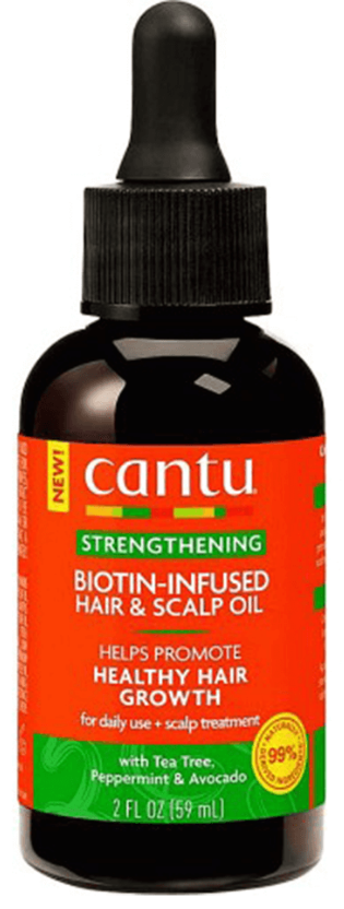 Cantu Biotin-Infused Strengthening Hair & Scalp Oil with Tea Tree, Peppermint & Avocado 2 fl oz/ 59ml