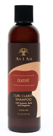 As I Am classic curl clarity shampoo with Coconut, Amla and Tangerine. No Sulfate , Paraben , Silicon , Phthalate , Gluten ,, Vegan and Cruelty Free 237 ml (8 fl oz)