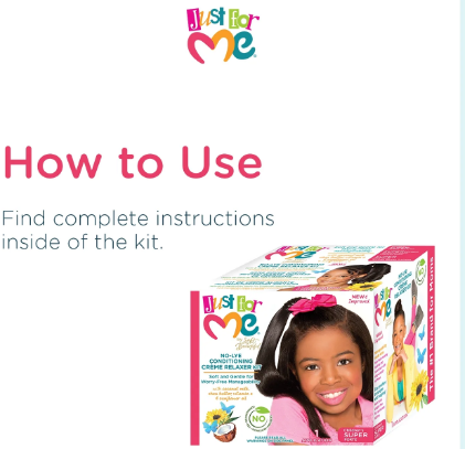 Just For Me! No-Lye Conditioning Cream Relaxer Kit Super