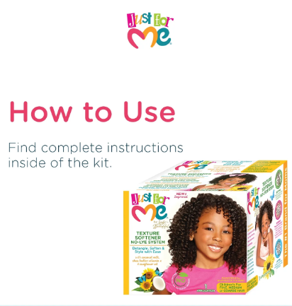 Just For Me No-Lye Conditioning Texture Softener Detangler Moisturizing , 1 Kit,All Hair Types