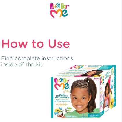 Just For Me No-Lye Conditioning Créme Relaxer Kit, Curly, Child