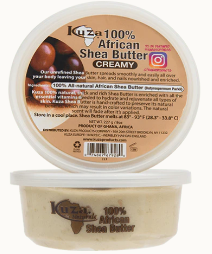 Kuza 100% Pure African Shea Butter, White, Creamy