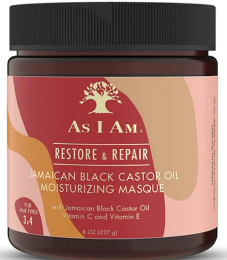 As I Am Jamaican black castor oil moisturizing masque with Jamaican black castor, Vitamin C , E and Ceramide 227g
