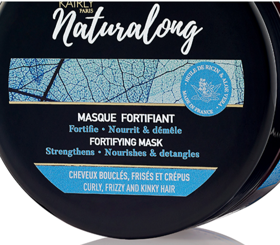 Kairly Naturalong Fortifying Mask 250ml with Castor oil, Aloe Vera, Peppermint Extract, Keratin abnd Glicerine- 8.8fl.oc