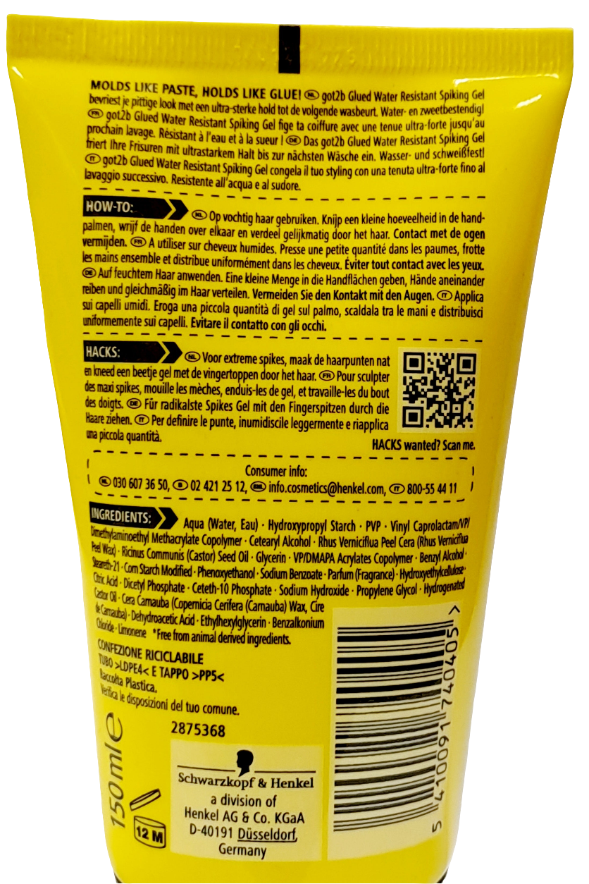 Schwarzkopf Got2b Tube Gel Glued Gel Waterproof 150ml