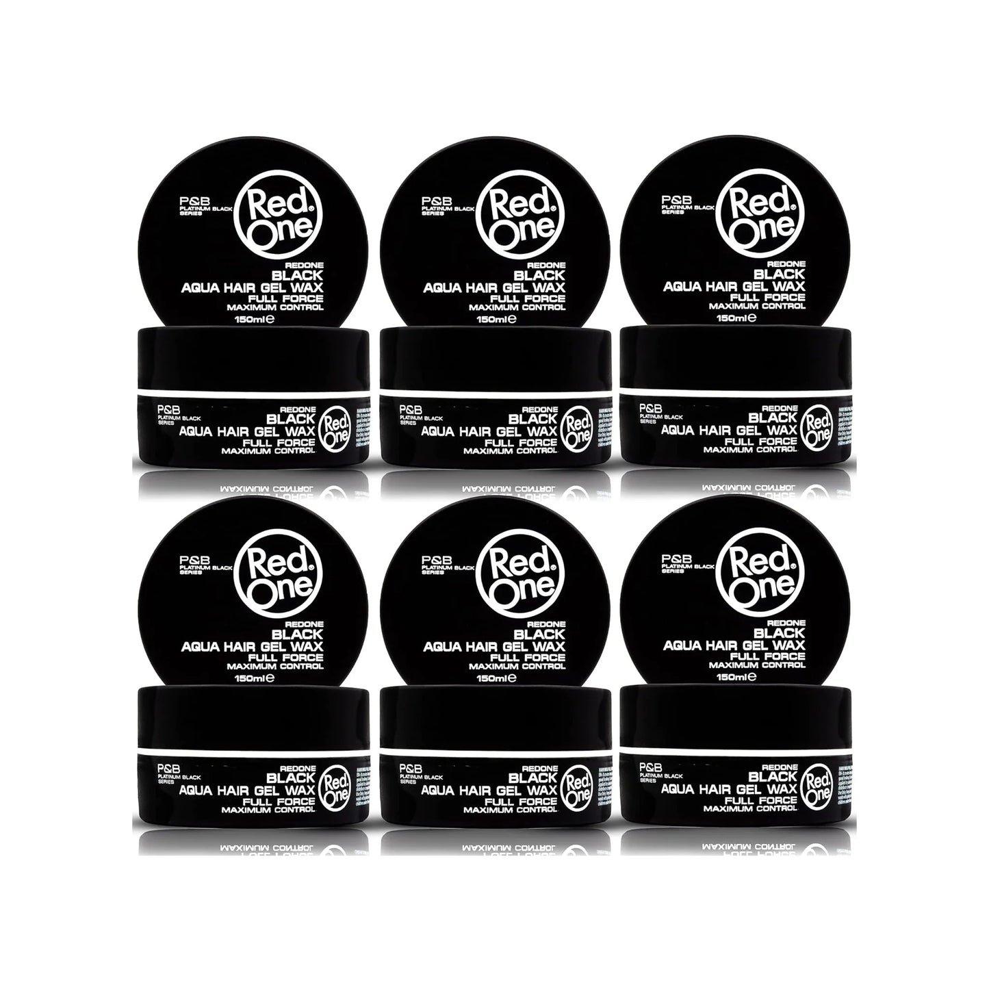 REDONE BLACK AQUA HAIR GEL WAX FULL FORCE 6x150ml