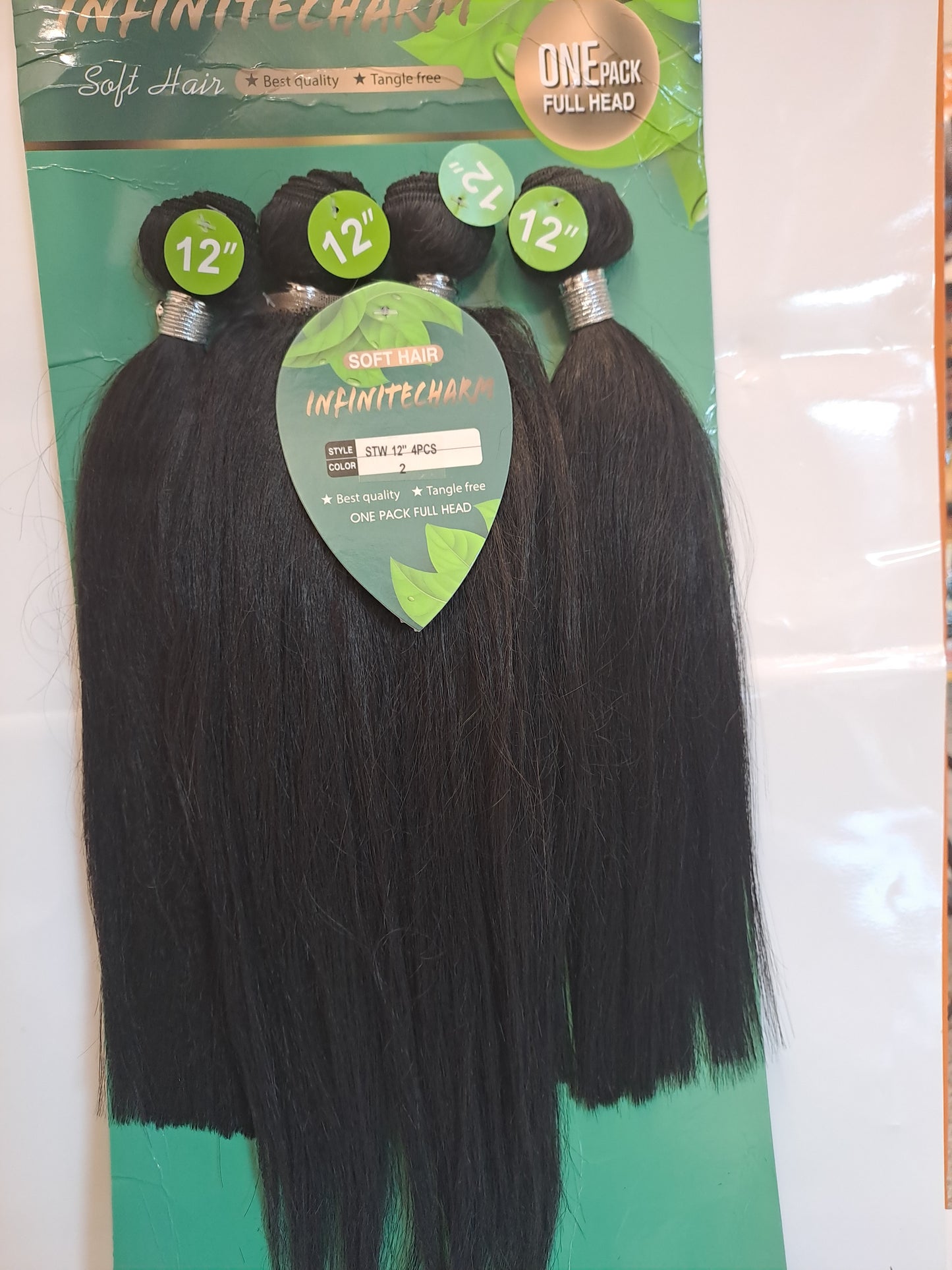 Infinitecharm Straight Weavon 12" 4 pics with closure