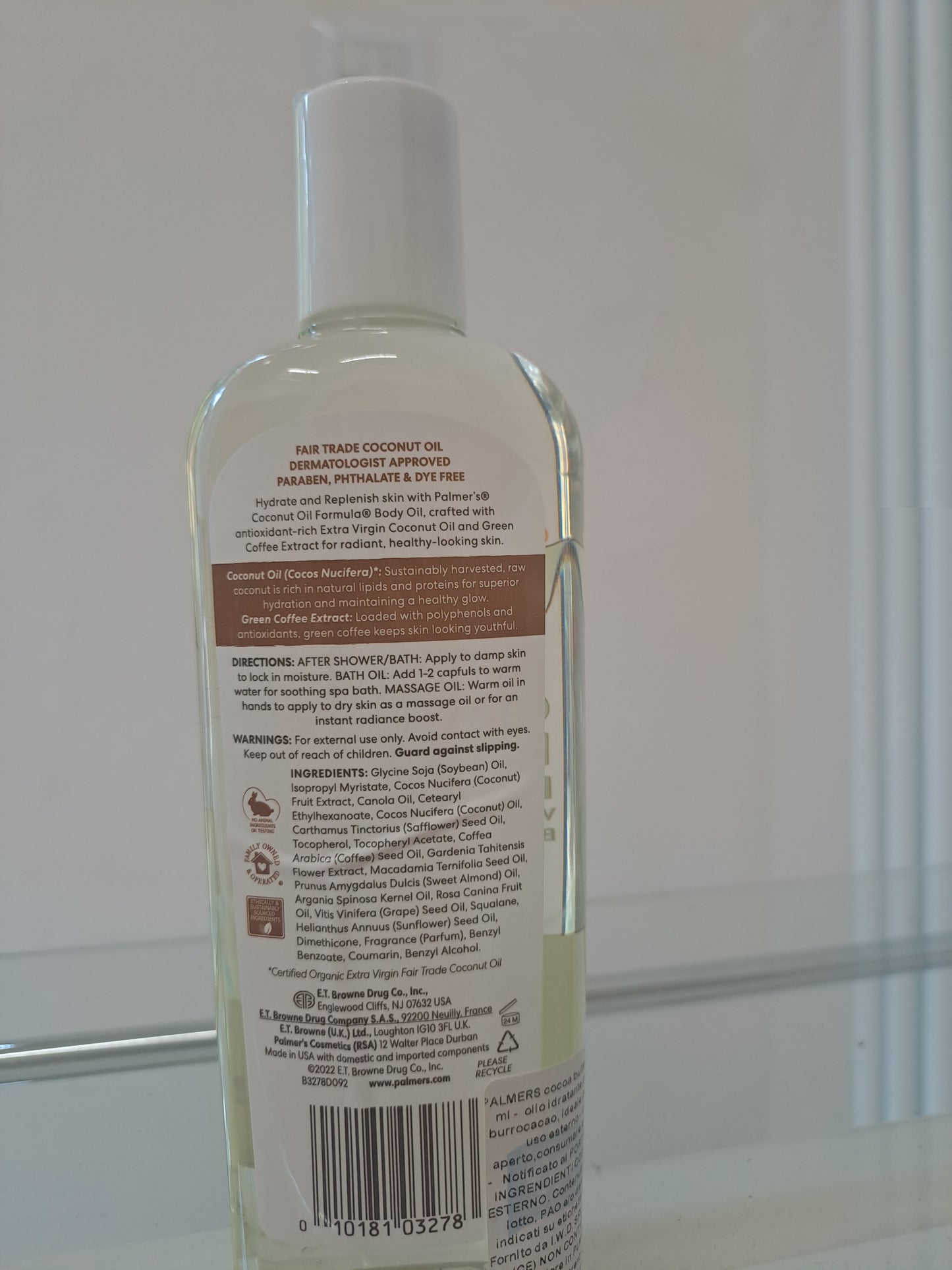 Palmers coconut oil formula with Vitamin E. 250ml / 8.5fl.oz