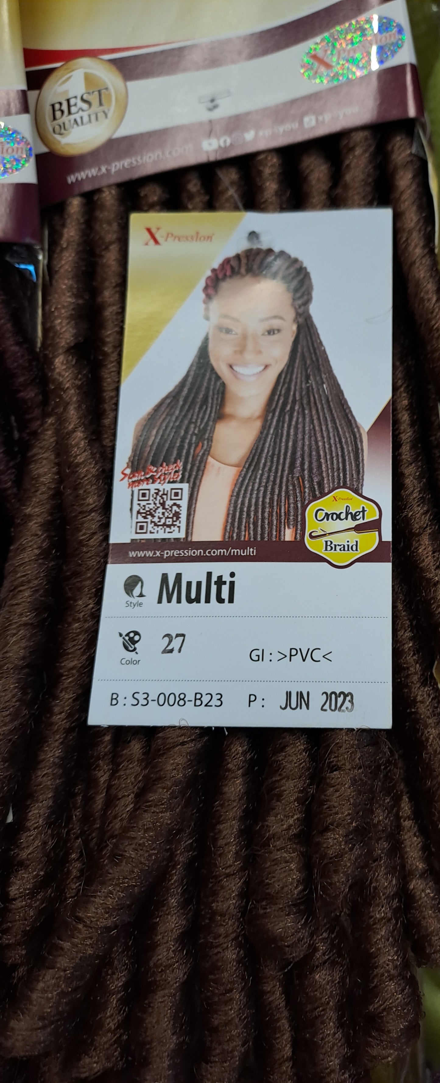 X- Pression Crochet Braid Multi 100% Hi Quality Synthetic Hair For Crochet Braid.