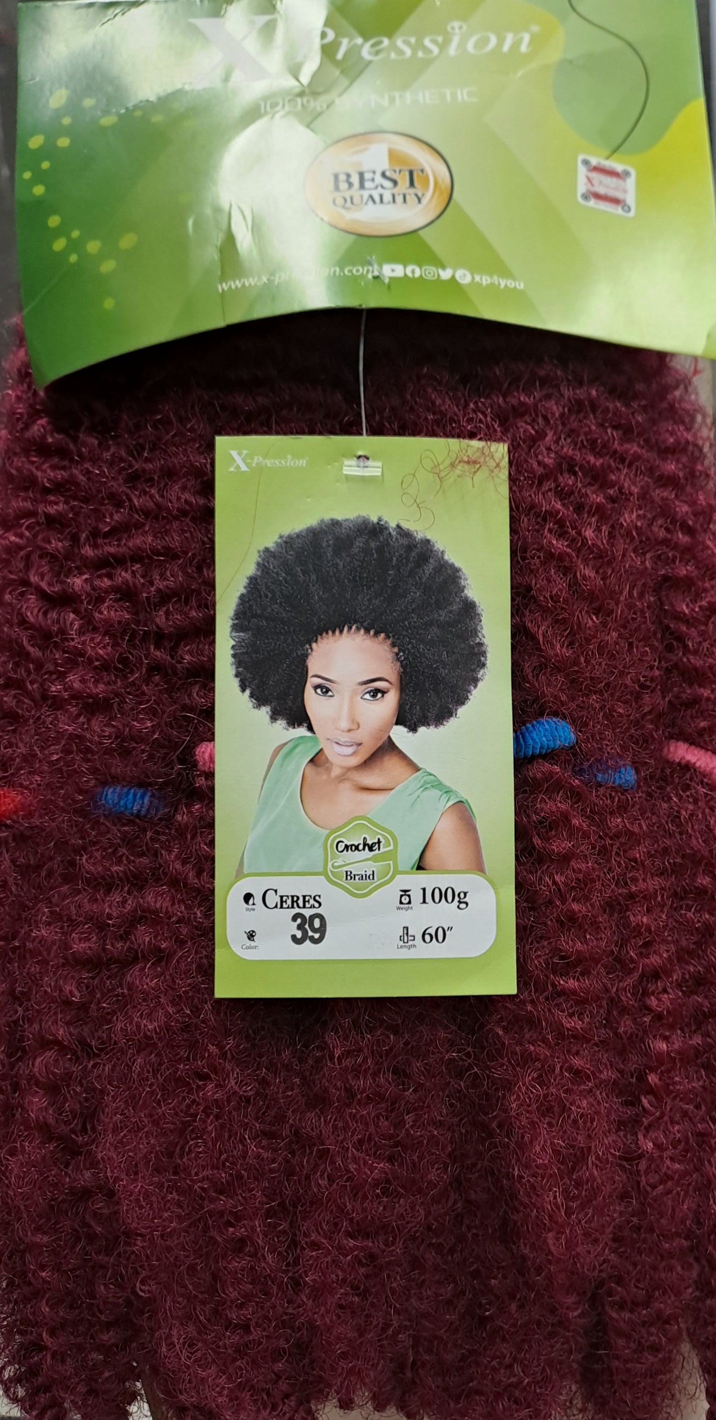 X-Pression Ceres Kinky Afro hair per twist, braids and dred 100g