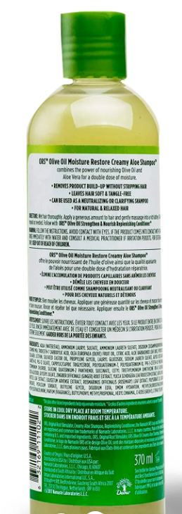 ORS Olive Oil Moisture Restore Creamy Aloe Shampoo Infused with Aleo Vera 473ml (12.5 oz)