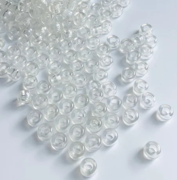 Perline piccolo trasparente tondo per treccine e dreadlocks 50 perline