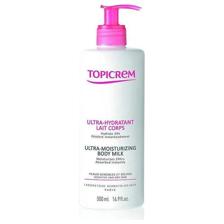 TOPICREM ULTRA-MOISTURIZING BODY MILK WITH GLYCERIN AND BEESWAX 500ML
