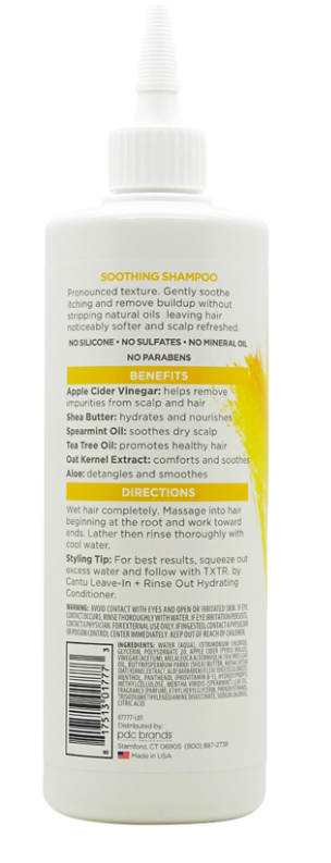 TXTR by Cantu Apple Cider Vinegar + Tea Tree Soothing Shampoo 473ml- Shampoo lenitivo all'aceto di mele e all'albero del tè