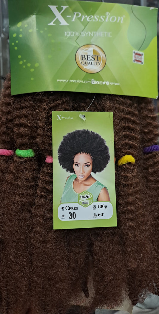 X-Pression Ceres Kinky Afro hair per twist, braids and dred  100g