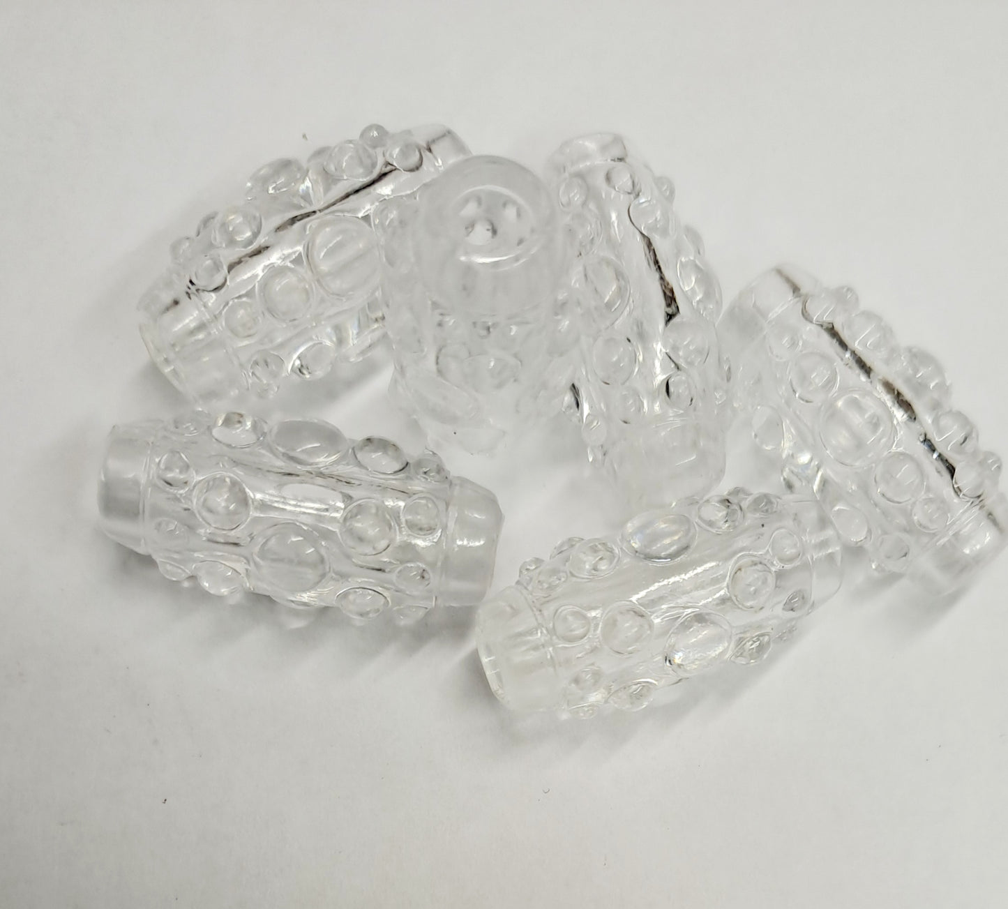 Transparent oval beads pineapple design.10 beads