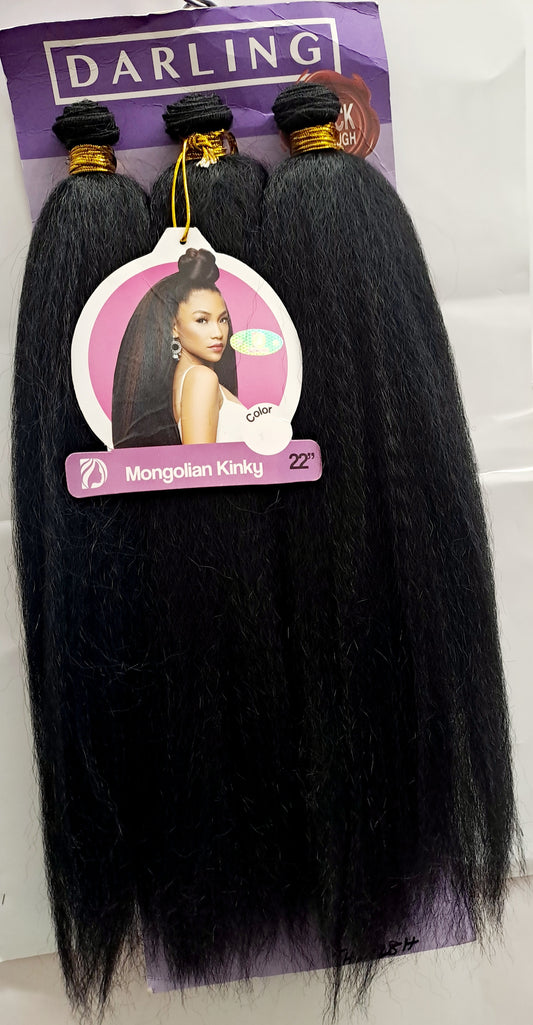Darling Mongolian Kinky 22" Black .
