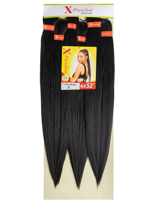 X-Pression Original  Ultra Braid XXL  3 PACCHI  270g 6x 52" Extension Capelli Treccine braids Kanekalon Prestretched  270g 6x 52"