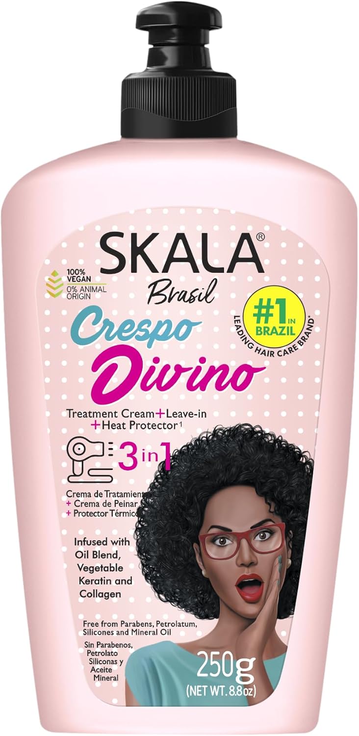 SKALA EXPERT- Maschera/Crema Condizionatore/Crema acconciatura "Crespo Divino" 3 in 1-250 ml- 100% vegano - Per l'effetto crespo portare volume e lucentezza ai capelli