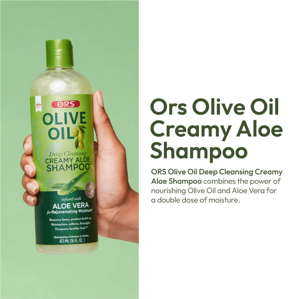 ORS Olive Oil Moisture Restore Creamy Aloe Shampoo Infused with Aloe Vera 473ml (16 oz)
