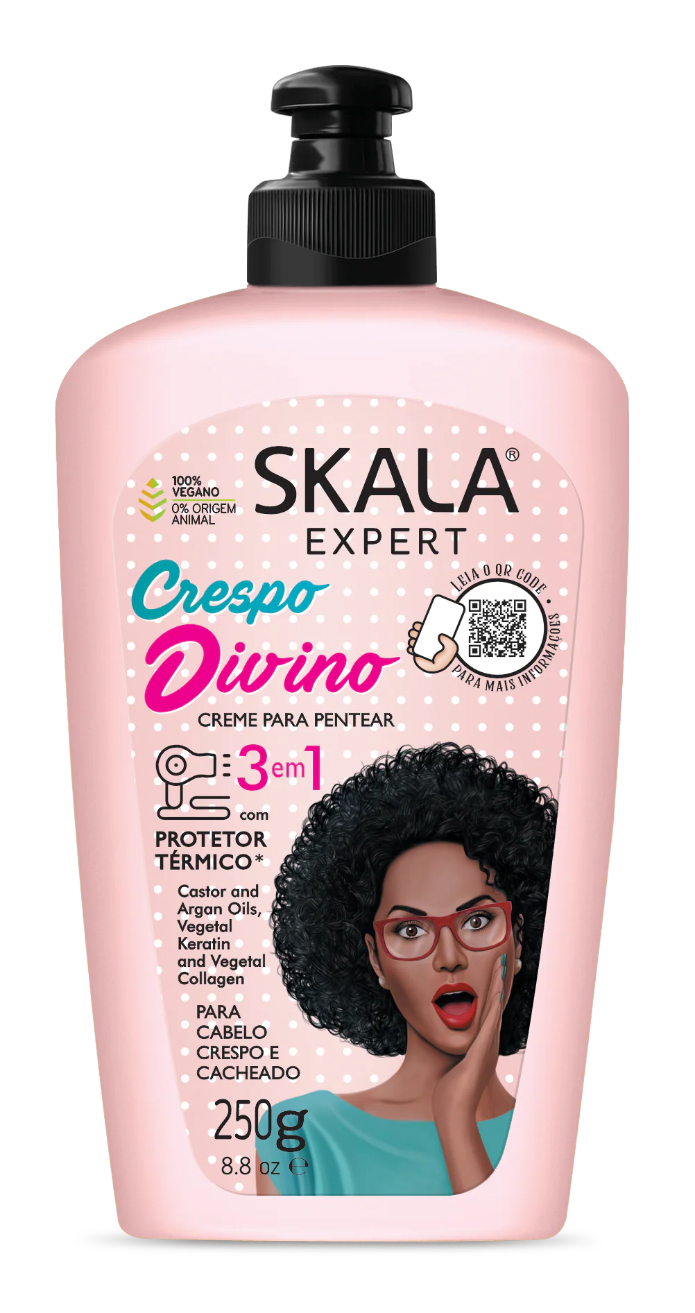 SKALA EXPERT- Maschera/Crema Condizionatore/Crema acconciatura "Crespo Divino" 3 in 1-250 ml- vegano - Per l'effetto crespo portare volume e lucentezza ai capelli