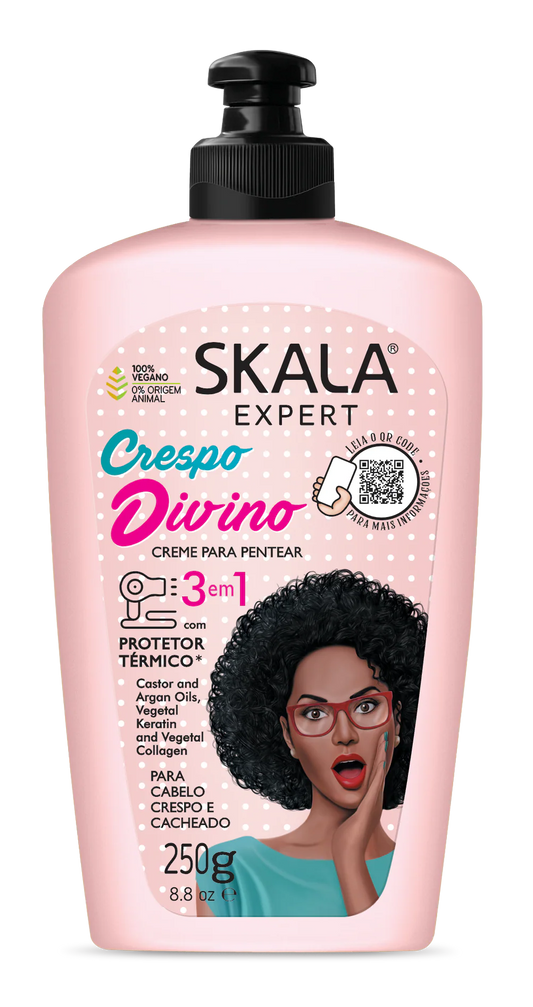 SKALA EXPERT- Maschera/Crema Condizionatore/Crema acconciatura "Crespo Divino" 3 in 1-250 ml- vegano - Per l'effetto crespo portare volume e lucentezza ai capelli