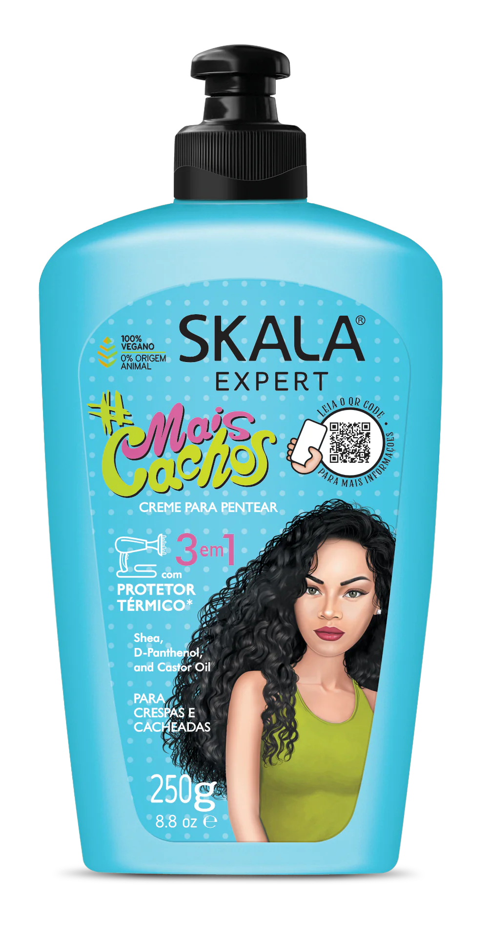 SKALA Expert Mais Cachos - Crema per Trattamento Capelli Ricci - Formula 2 in 1 Effetto Condizionanate e Districante - Definizione Ricci Forza e Resistenza