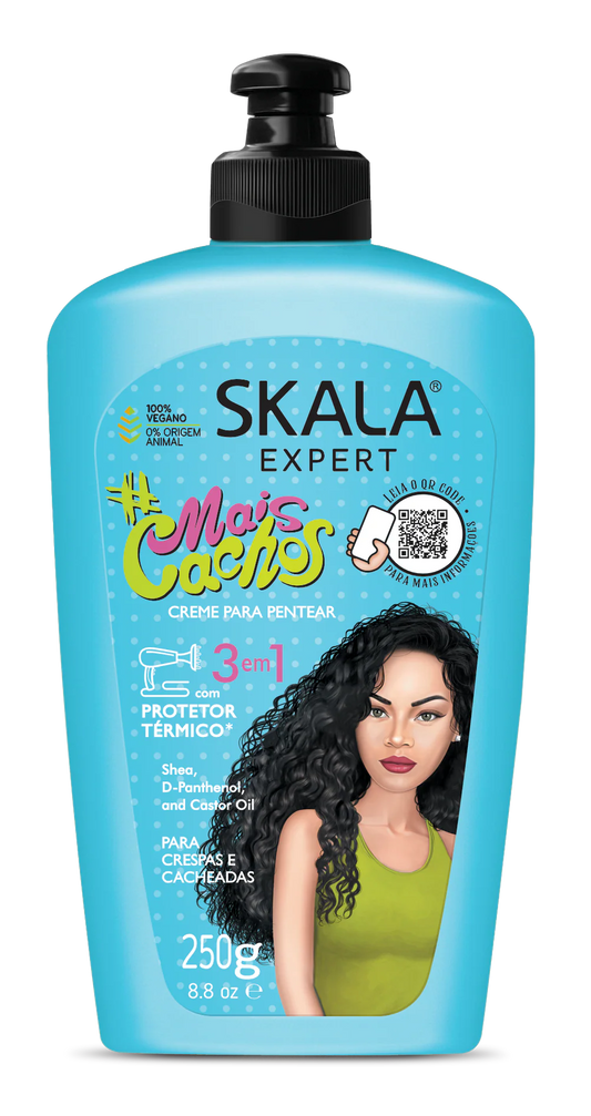 SKALA Expert Mais Cachos - Crema per Trattamento Capelli Ricci - Formula 2 in 1 Effetto Condizionanate e Districante - Definizione Ricci Forza e Resistenza