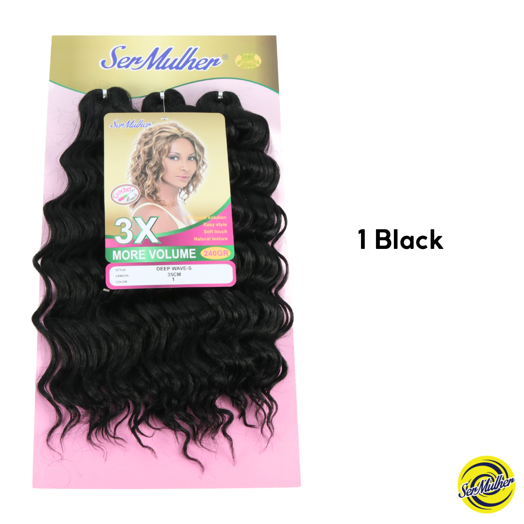 New Deep Wave RITMO 35 CM. 240g Extension di capelli ricci per Crochet Braids