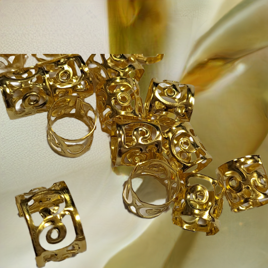 Special adjustable short hair rings gold color.20 pcs
