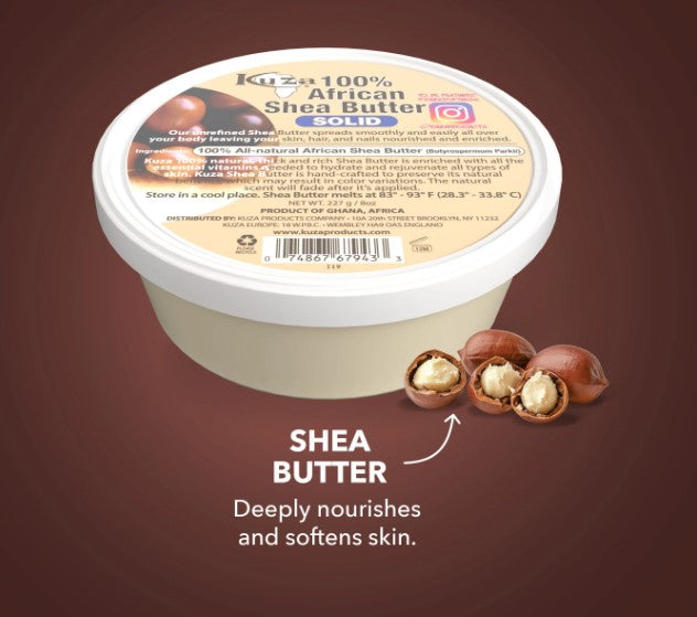 Kuza 100% Pure African Shea Butter Solid  227g / 8 oz