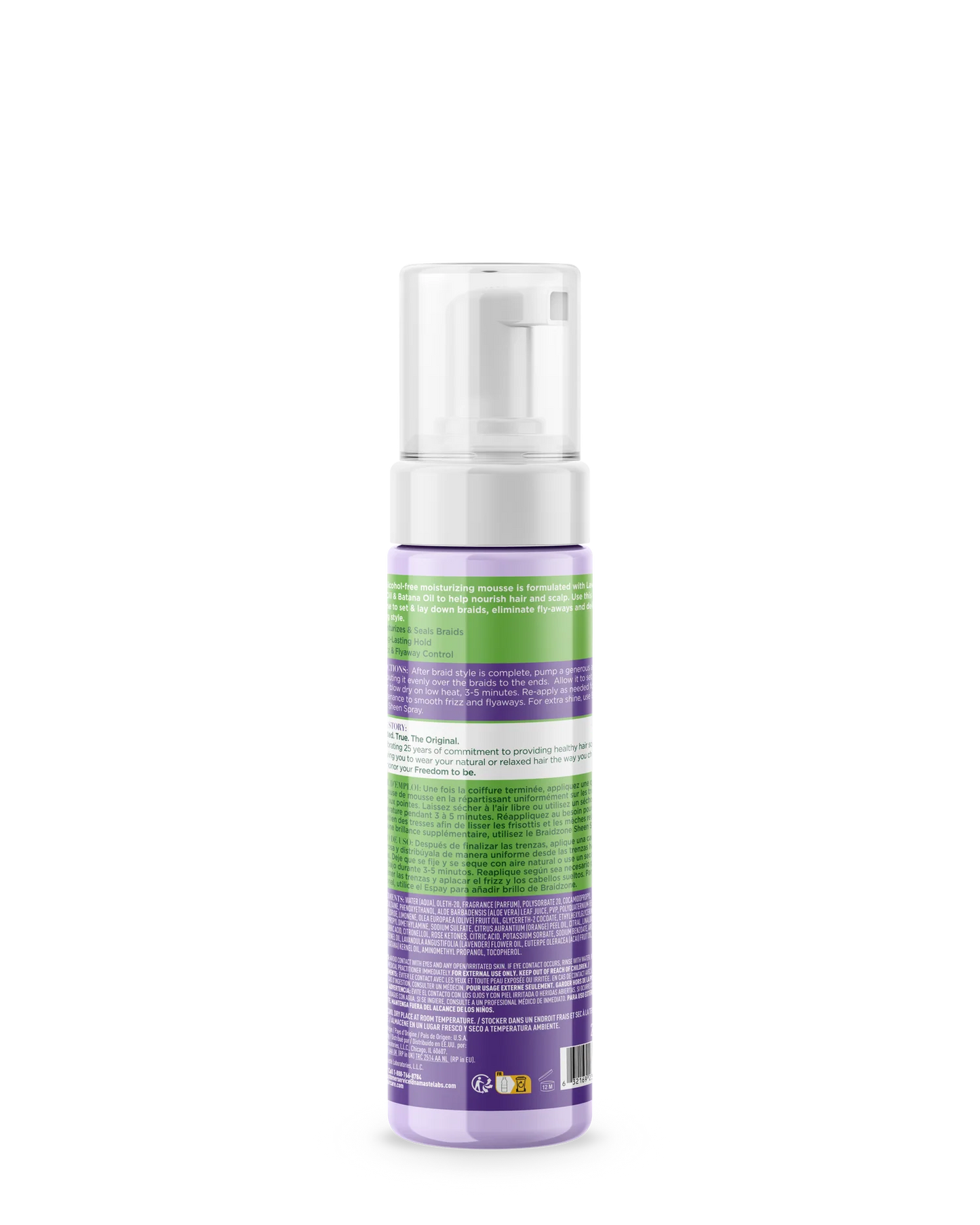 ORS Olive Oil Braidzone Braid Setting Mousse for Hair & Scalp Nourishment (7.0 oz) alcohol-free