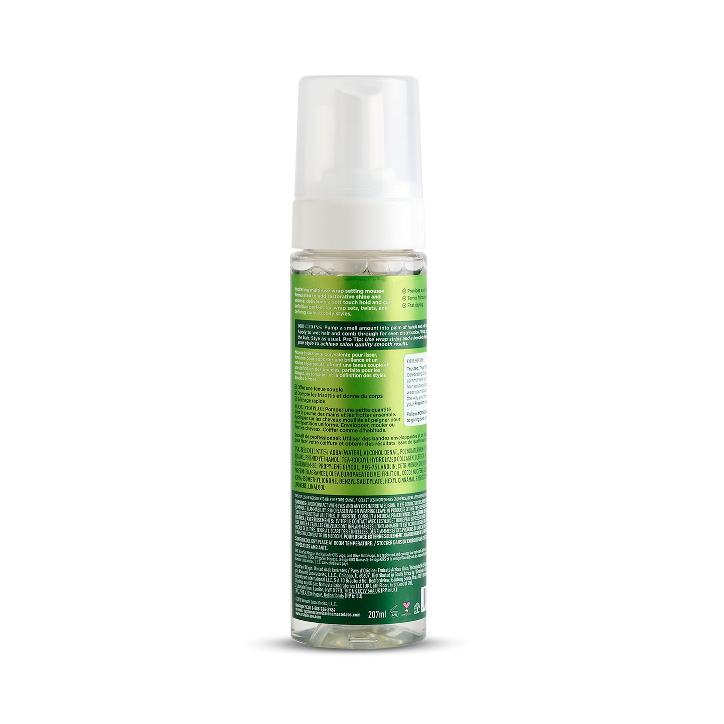 ORS Olive Oil Hold & Shine Wrap Set Mousse Infused with Coconut Oil for Restorative Shine 207ml (7.0 oz) (Copia)
