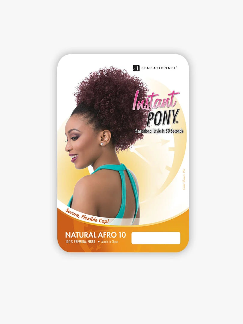 PONY INSTANT , Natural Afro 10" Sensationnel. Secure, Flexible Cap