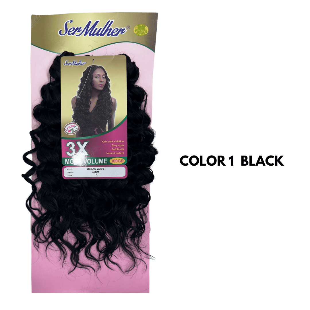OCEAN WAVE 45CM- Extension sintetiche di capelli ondulati per Crochet Braids- 300Gr