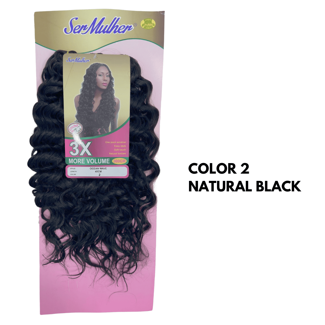OCEAN WAVE 45CM- Extension sintetiche di capelli ondulati per Crochet Braids- 300Gr