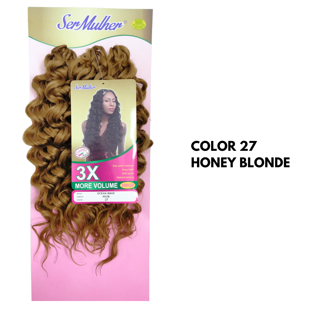 OCEAN WAVE 45CM- Extension sintetiche di capelli ondulati per Crochet Braids- 300Gr