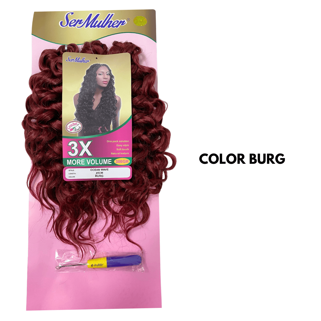OCEAN WAVE 45CM- Extension sintetiche di capelli ondulati per Crochet Braids- 300Gr