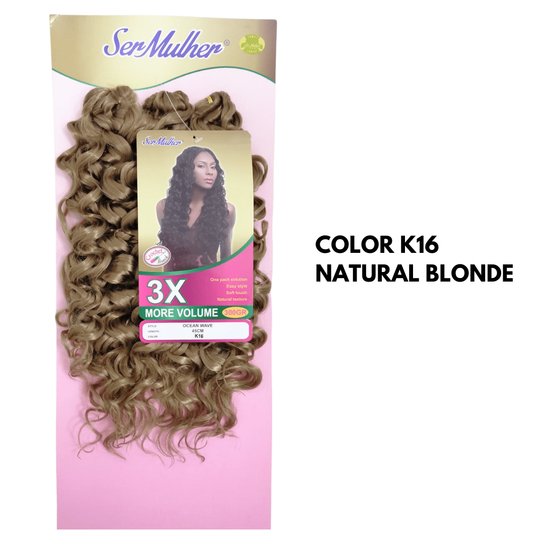 OCEAN WAVE 45CM- Extension sintetiche di capelli ondulati per Crochet Braids- 300Gr