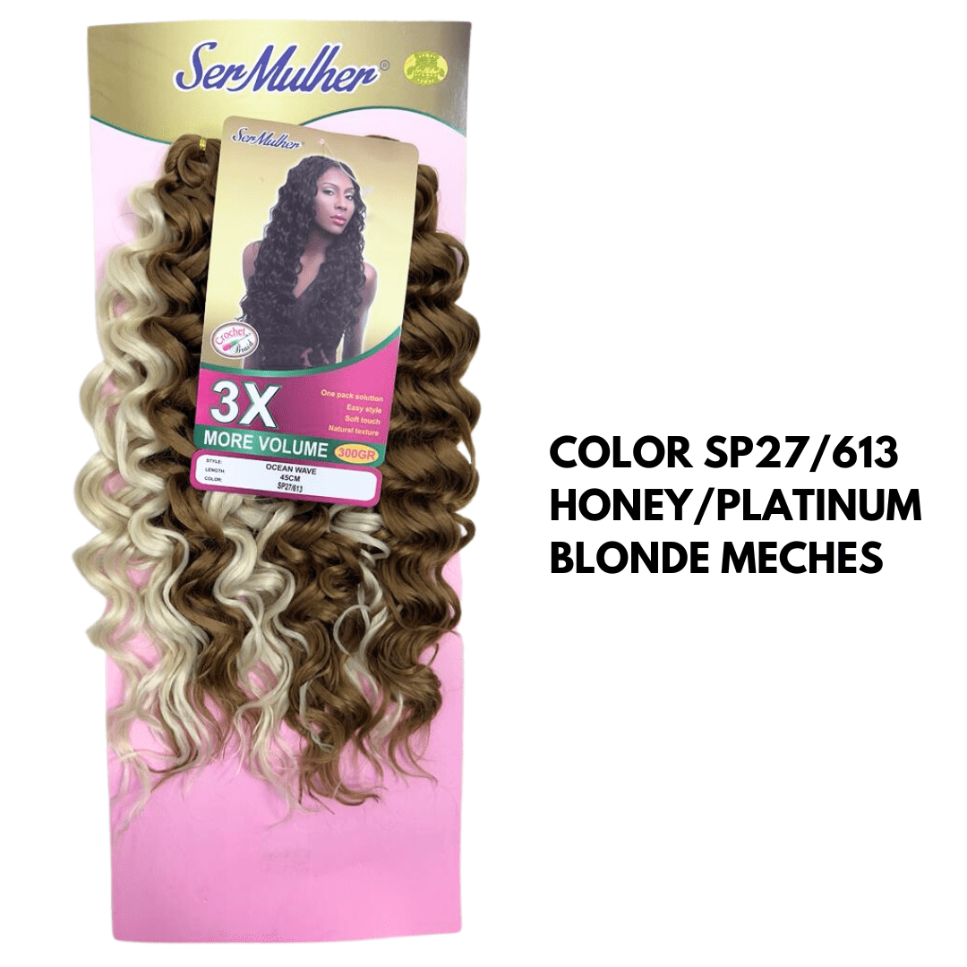 OCEAN WAVE 45CM- Extension sintetiche di capelli ondulati per Crochet Braids- 300Gr